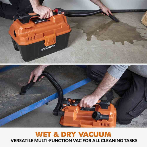 Evolution Cordless 20v EXT Li-Ion R11VAC-Li Wet and Dry Workshop Vacuum - Evolution Power Tools