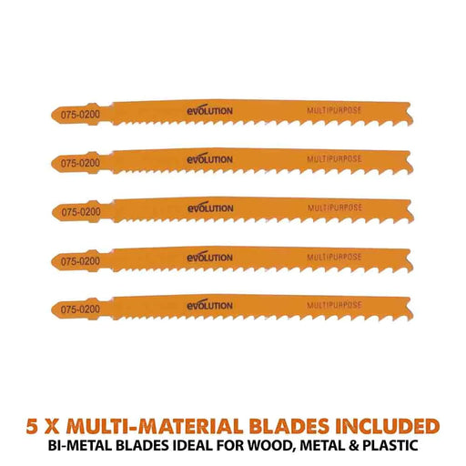 Evolution Cordless 20v EXT Li-Ion R90JGS-Li Jigsaw Inc Multi-Material Blades - Evolution Power Tools