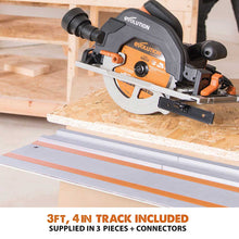 Evolution R185CCSX: Multi-Material Cutting Circular Saw 7-1/4 in. Blade With 3ft, 4in. Track Included