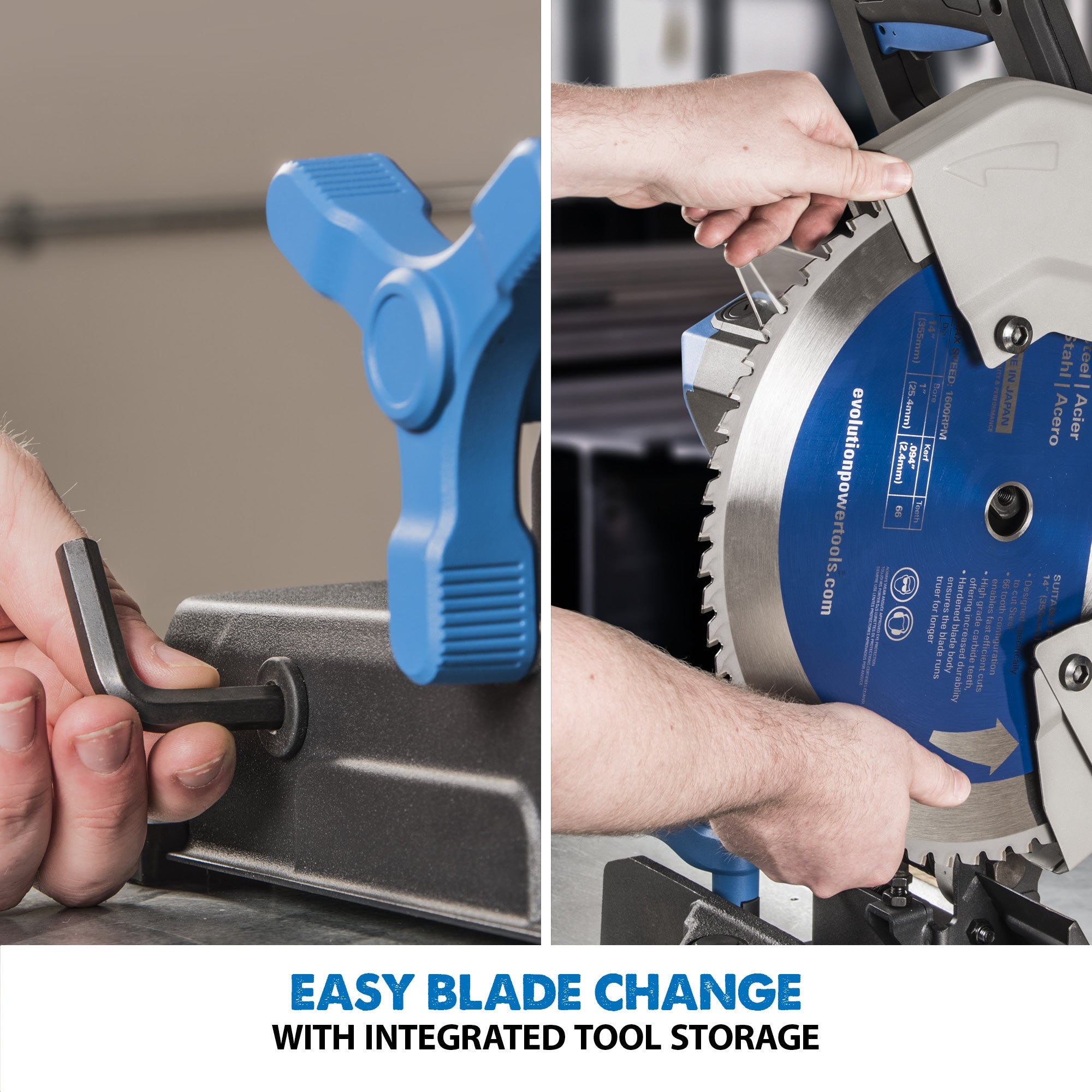 Evolution S355CPSL: Metal Cutting Chop Saw With 14 in. Mild Steel Blade