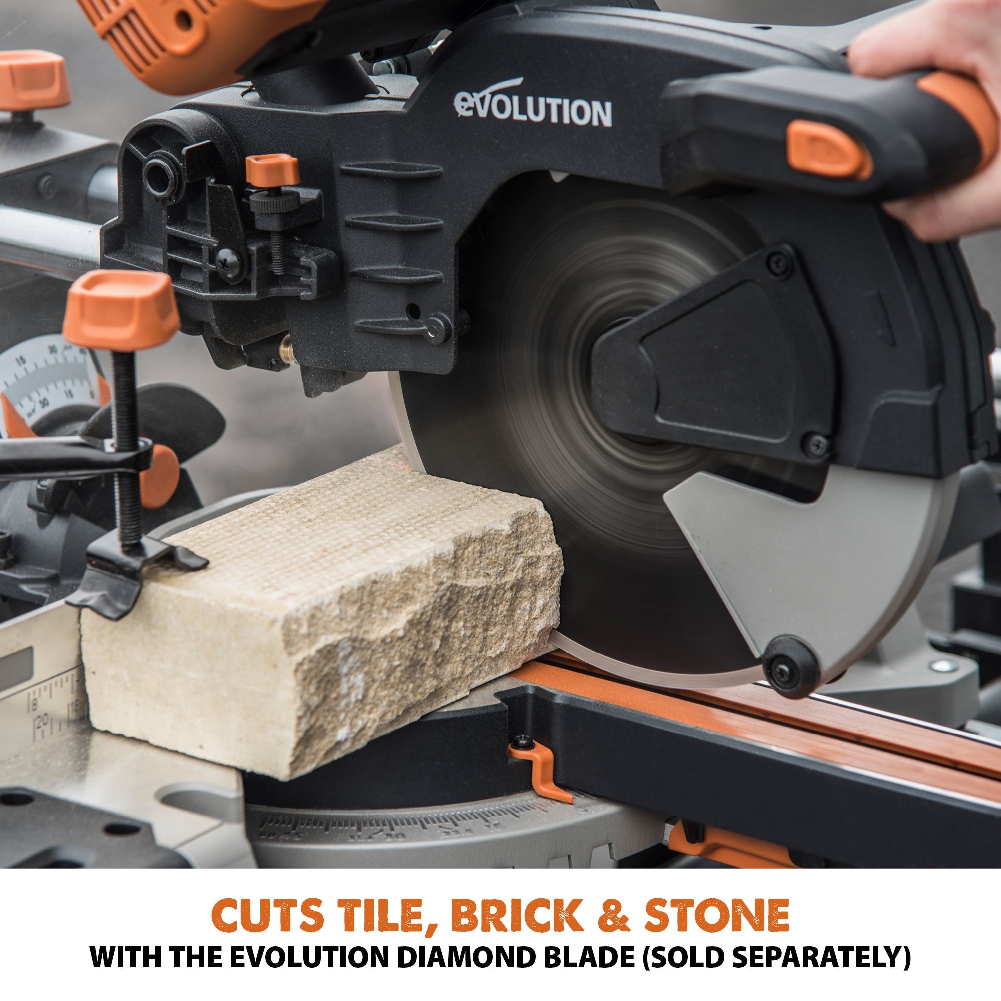 Evolution R255SMS-DB: Dual Bevel Sliding Miter Saw With 10 in. Multi-Material Cutting Blade
