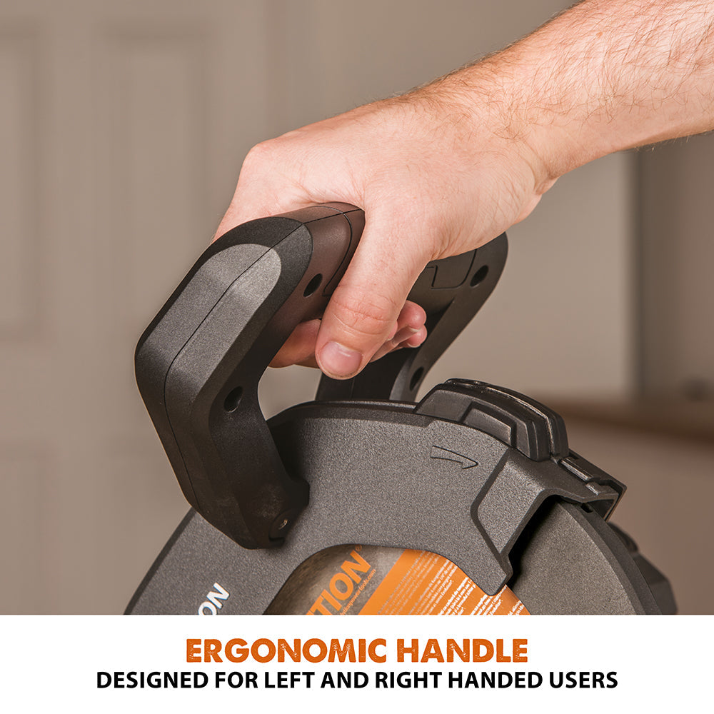 Evolution R185SMS+: Single Bevel Sliding Miter Saw With 7-1/4 in. Multi-Material Cutting Blade