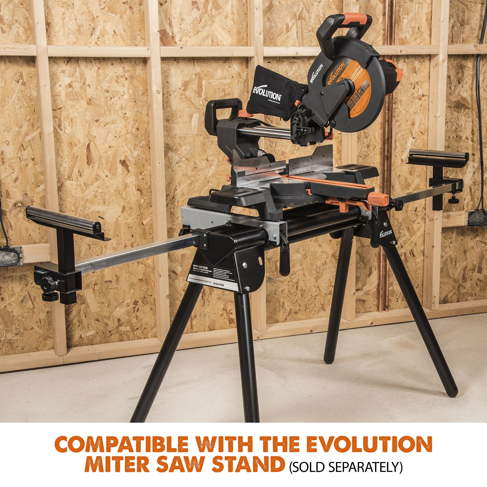 Evolution R255SMS+: Single Bevel Sliding Miter Saw With 10 in. Multi-Material Cutting Blade