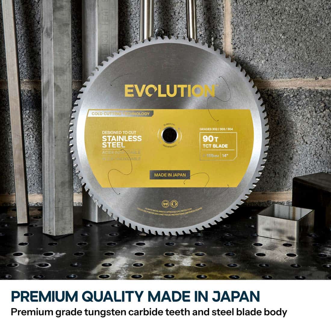 Evolution 14BLADESSN-Gen 2 | 14 in. | 90T | 1 in. Arbor | Stainless Steel TCT Blade