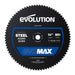 Evolution EVOMAX14ST | 14 in. | 80T | Professional Grade Mild Steel Cermet Blade