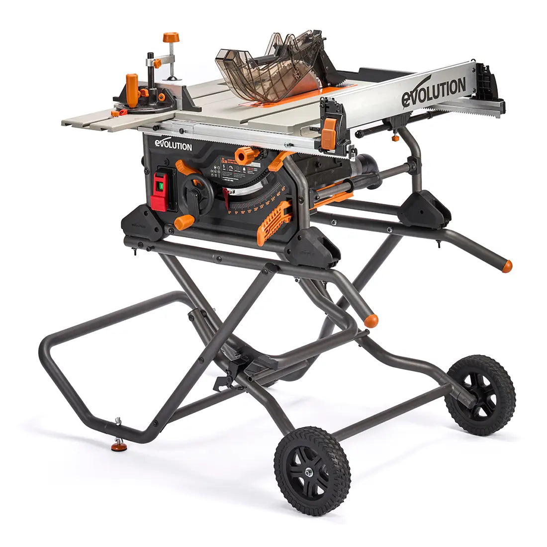 Evolution R10TBLX Multi-Material Table Saw with Wheeled Scissor Stand ...