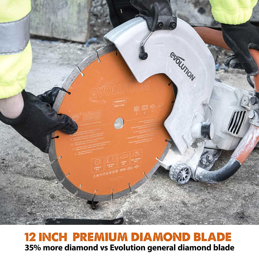 Evolution PD300SEG-CS2 | 12 in. | 1 in. Arbor | High Diamond Concentration | Segmented Diamond Blade