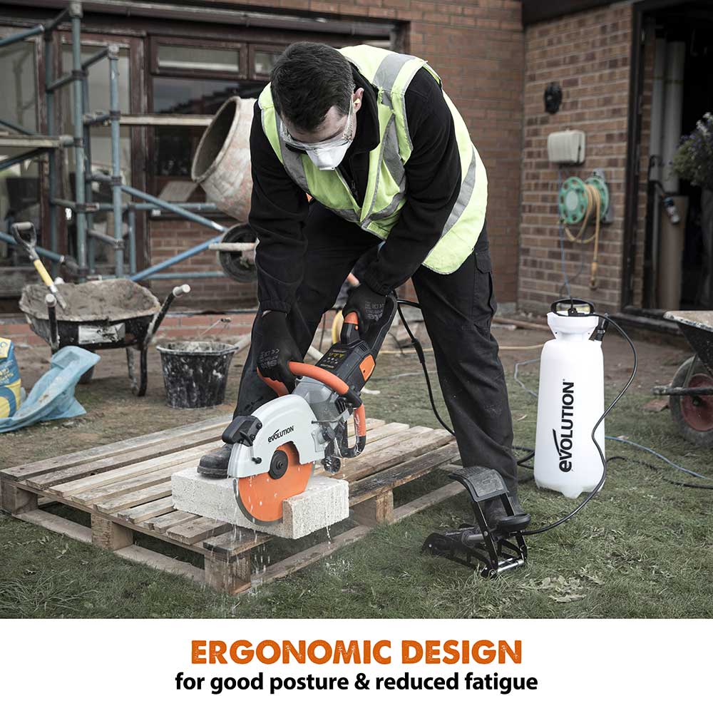 Evolution R12DCT | 12 in. | Electric Concrete Cut-Off Saw | Disc Cutter | Water Fed Dust Suppression | Diamond Blade Included