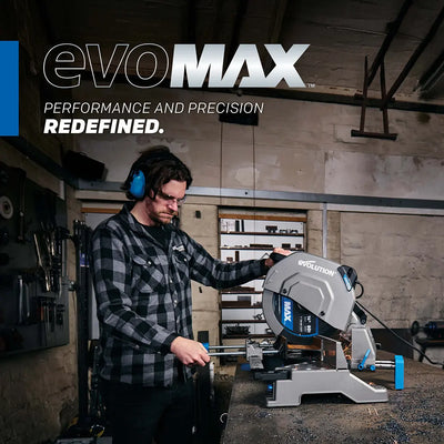 Evolution S14MCS: Cold Cut Mitering Chop Saw With 14 in. EVOMAX14ST  Blade | Heavy Duty | Metal Cutting
