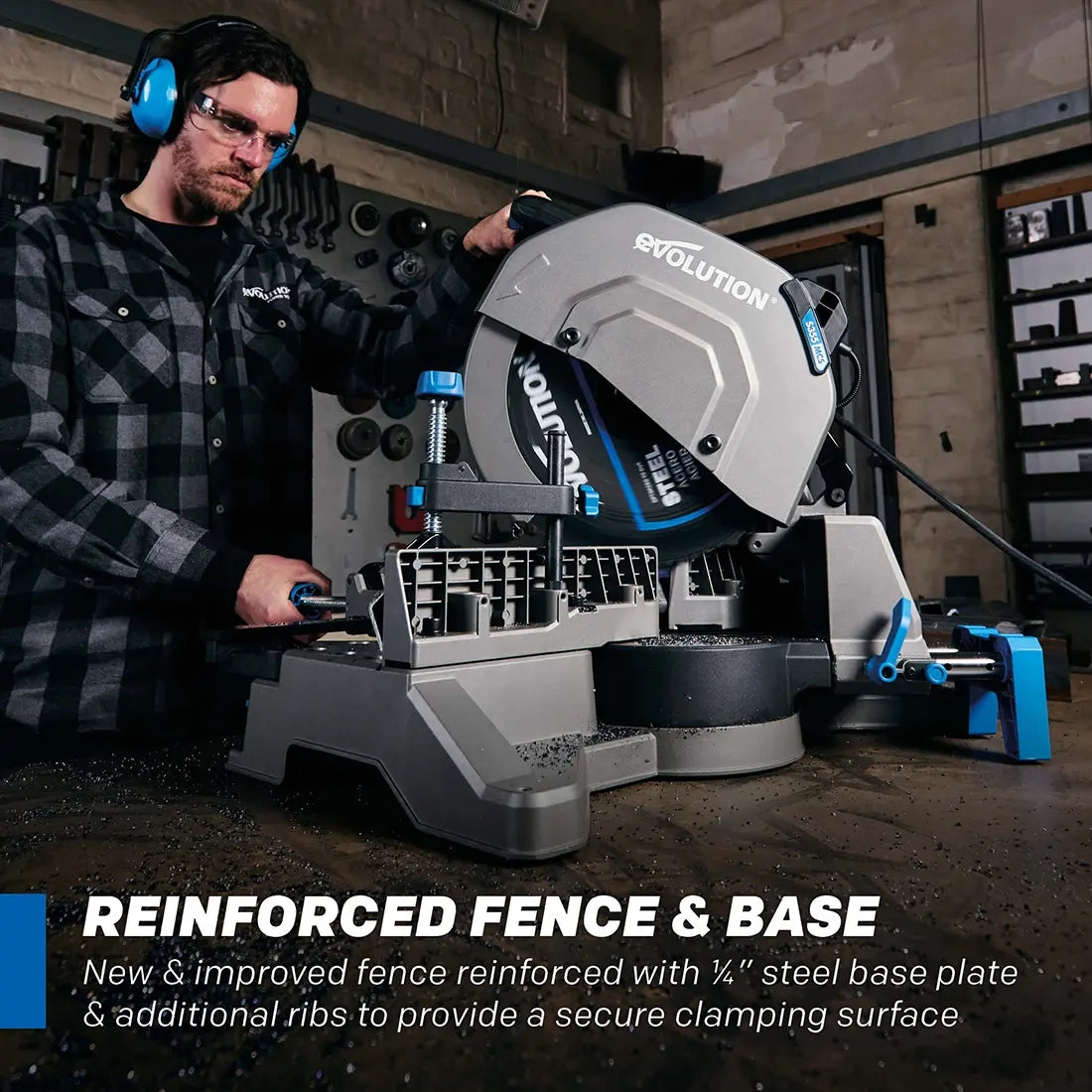 Evolution S14MCS: Cold Cut Mitering Chop Saw With 14 in. EVOMAX14ST  Blade | Heavy Duty | Metal Cutting