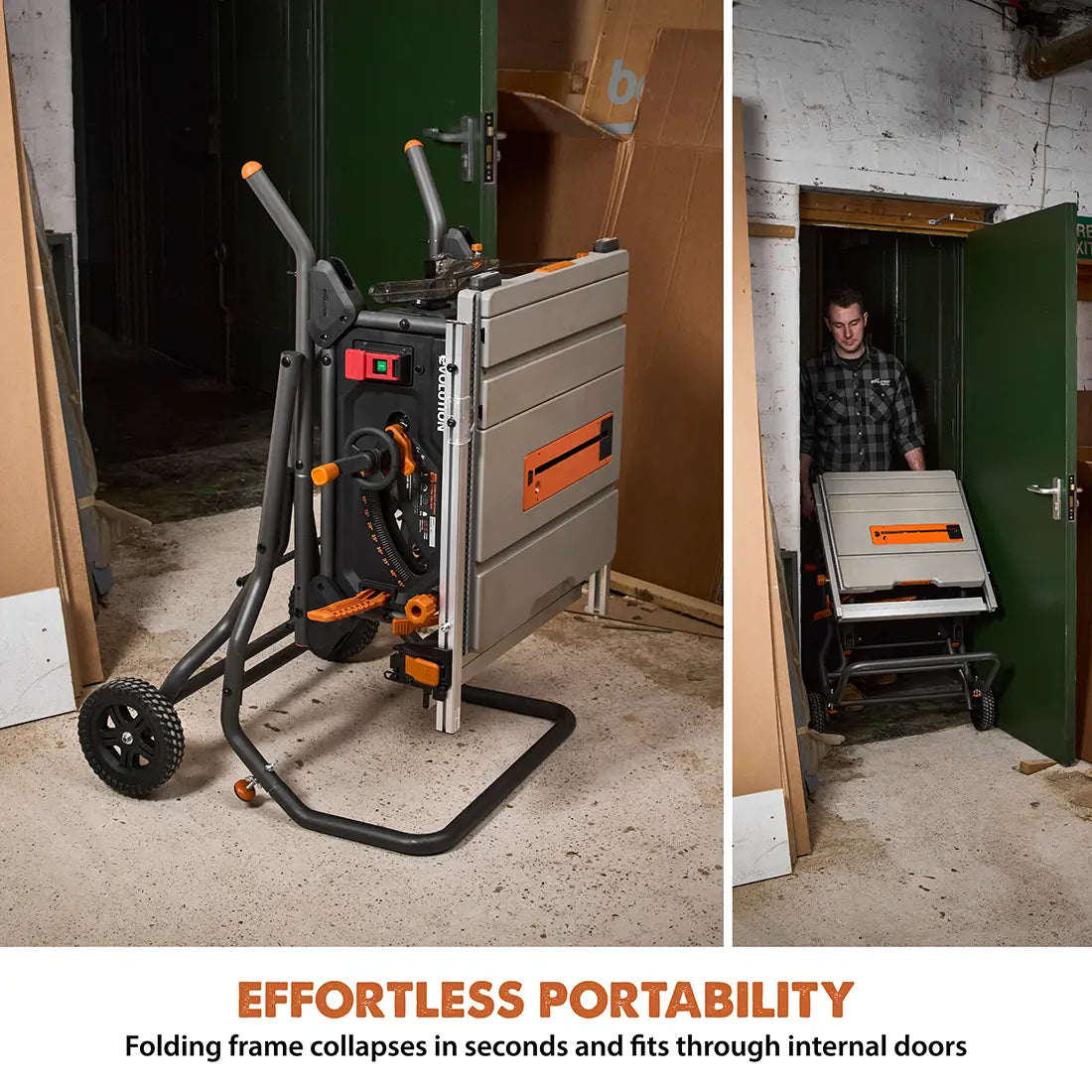 Evolution Compact Folding Wheeled Scissor Stand For R10TS Table Saw