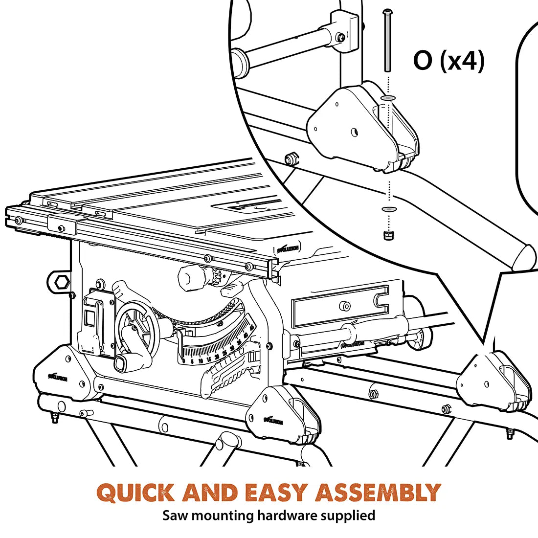 Evolution Compact Folding Wheeled Scissor Stand For R10TS Table Saw