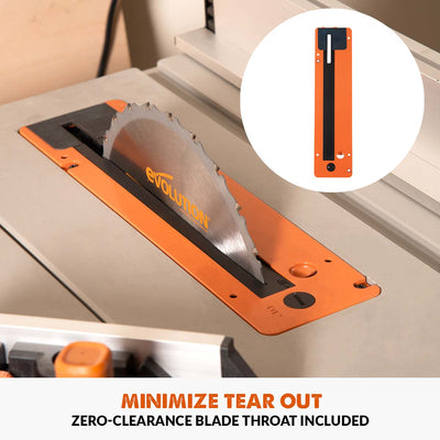 Evolution R10TBLX Multi-Material Table Saw with Wheeled Scissor Stand | 10 in. Multi-Material Cutting Blade