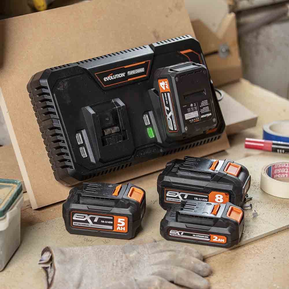 Evolution Cordless R18RCH-Li2 Dual Port Fast Charger 20v Li-Ion EXT