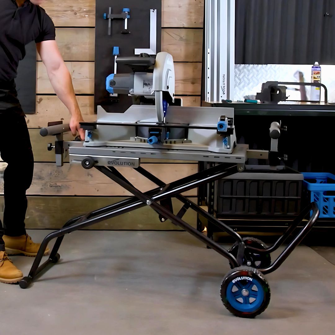 Evolution MCSSTAND | Mitering Chop Saw Stand with Powerlift Assist