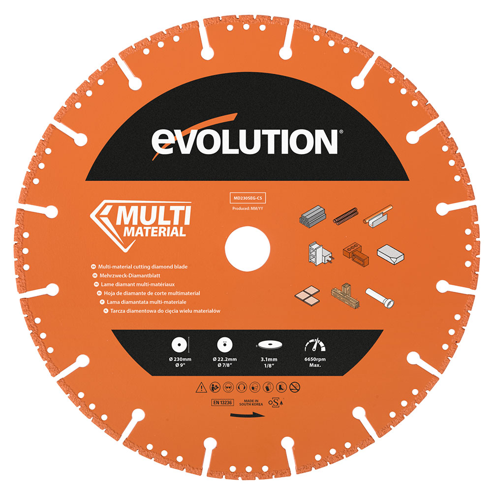 Evolution MD230SEG-CS | 9 in. | Segmented Edge | 7/8 in. Arbor | Multi-Purpose, Metal Cutting Diamond Blade